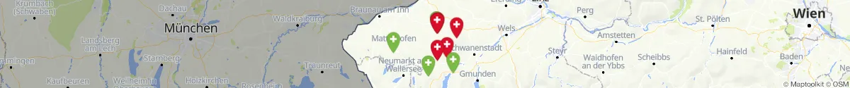Kartenansicht für Apotheken-Notdienste in der Nähe von Schildorn (Ried, Oberösterreich)